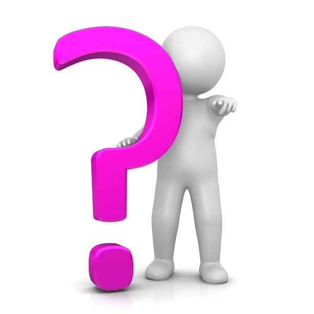 问号审问标志粉红色3d符号图标白色棍人物人指向孤立的白色背景图片下载