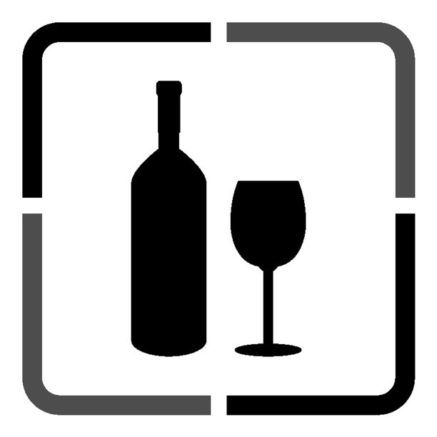 酒瓶和玻璃-黑色矢量图标图片下载