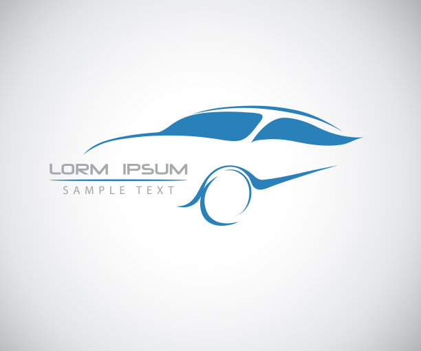 公司跑车标志，抽象汽车设计概念，汽车矢量插画图片下载
