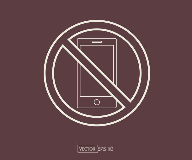 禁止使用手机，禁止使用手机，手机标识矢量插图图片下载
