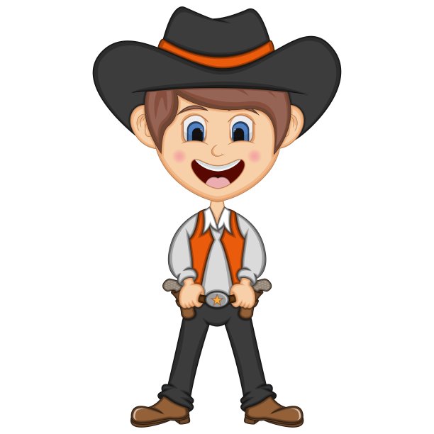 牛仔卡通矢量插画图片下载