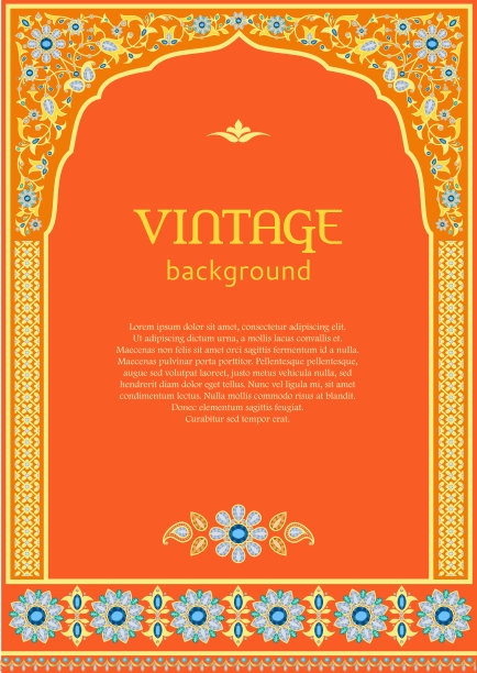 丰富多彩的印度风格的华丽背景图片下载