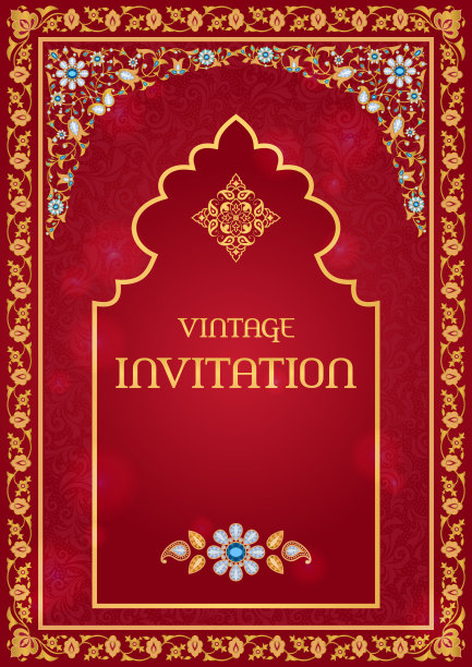复古的邀请或贺卡模板图片下载