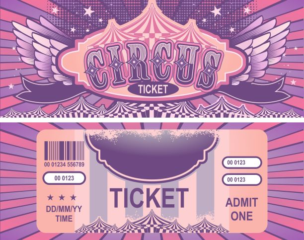 复古的马戏团的票图片下载