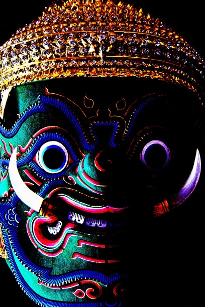 孔氏面具-古典泰国面具舞。图片下载