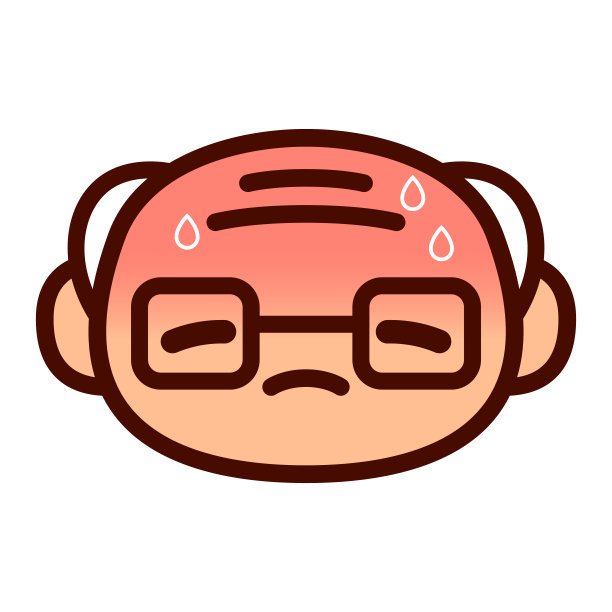 卡通可爱的表情符号字符头出汗图片下载