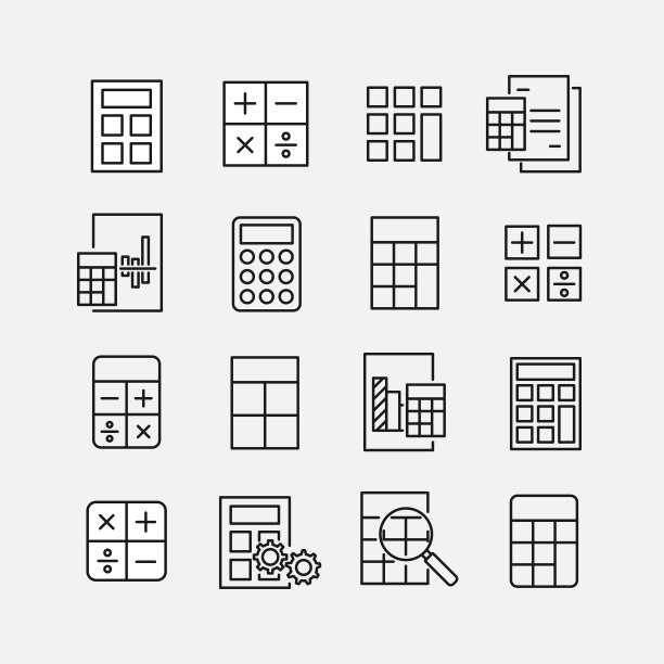 计算相关矢量图标集图片下载