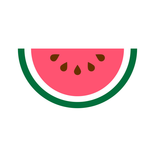 白色背景上孤立的卡通西瓜图标图片下载