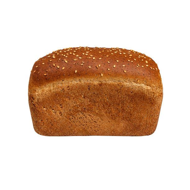 新鲜烘焙的黑麦面包，有开胃的外皮，白面包上有芝麻图片下载