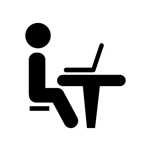 用电脑工作的商人。矢量图图片下载