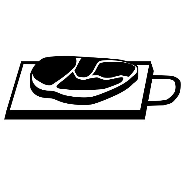 肉在砧板上，白色的平面插图图片下载