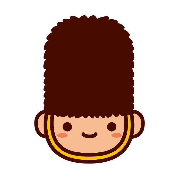 孤立的卡通女王守卫表情符号图片下载