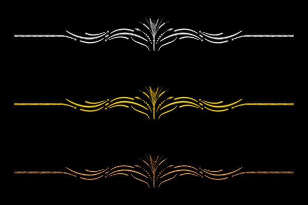 独特的三维页面分隔和装饰设计元素系列图片下载