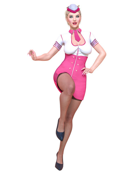 高漂亮的女孩空姐。图片下载