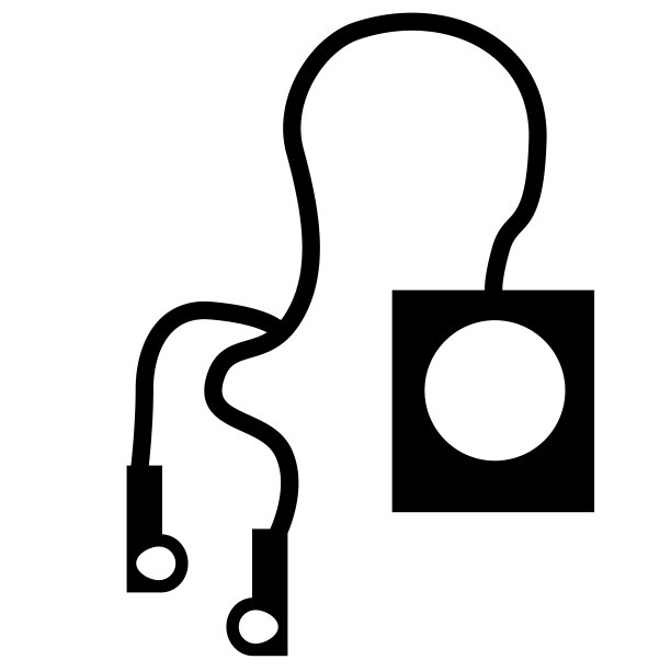 随身听平面插图上的白色图片下载