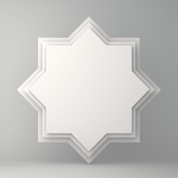 八角星纸在白色背景上切割。图片下载