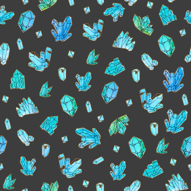 手绘水彩水晶无缝图案图片下载