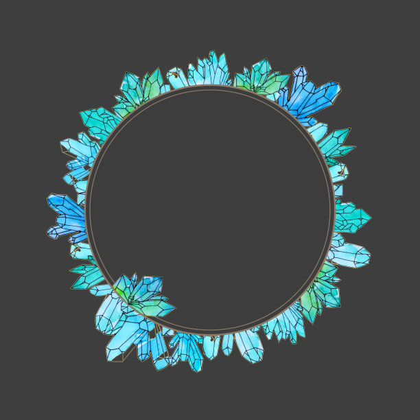 手绘水彩晶体模板图片下载