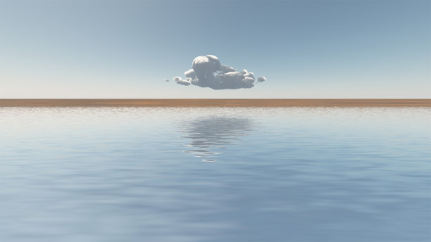 一朵云漂浮在地平线上图片下载