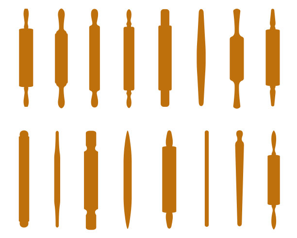 收集不同的滚动销隔离白色图片下载