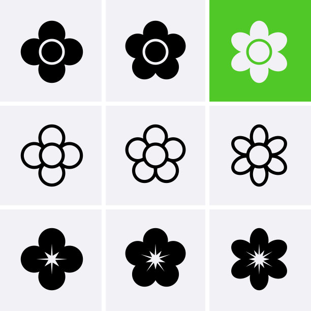 花卉图标套装图片下载