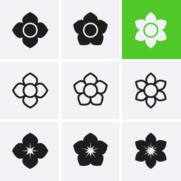 花卉图标套装图片下载