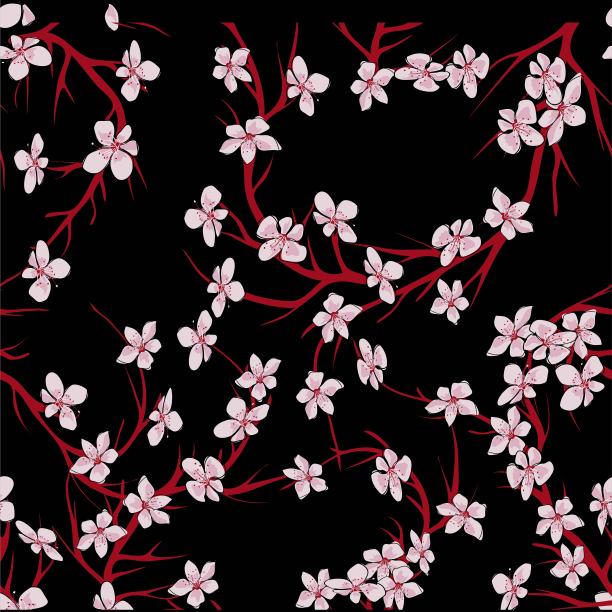 无缝樱花分支矢量插图eps 10。图片下载