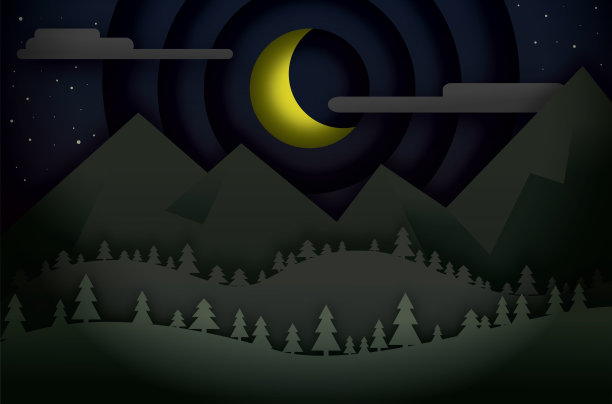 夜晚的森林图片下载