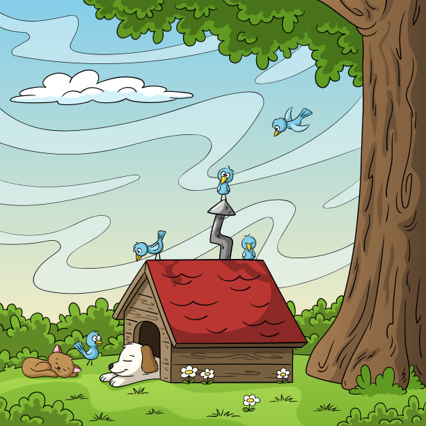 睡觉的猫和狗图片下载