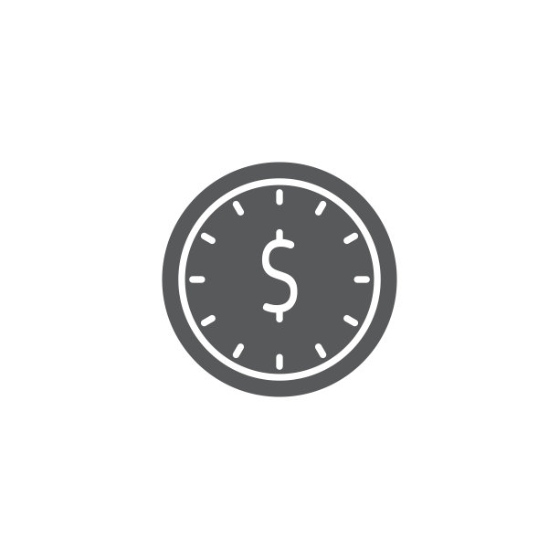 时间就是金钱矢量图标，白色背景图片下载