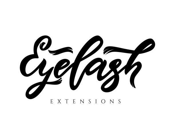 睫毛延伸手书法字母。矢量插图。黑色的。图片下载