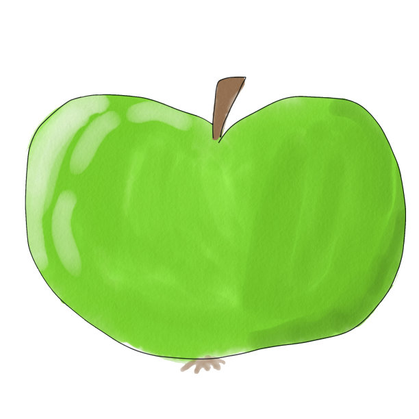 绿色的苹果。栅格插图，素描画在白色背景菜单设计，横幅，传单图片下载