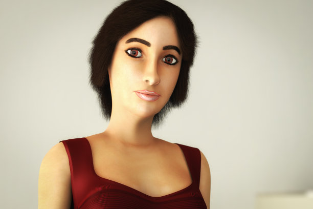 一个用3d渲染的美丽女人的肖像图片下载
