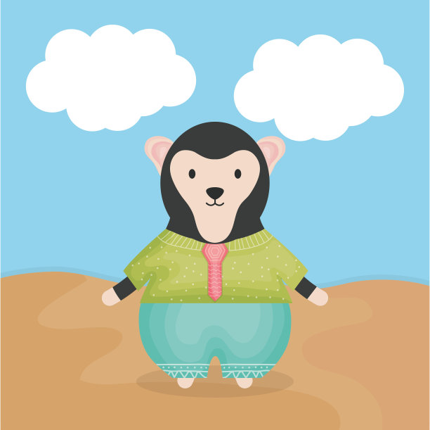 可爱的猴子与服装性格图片下载