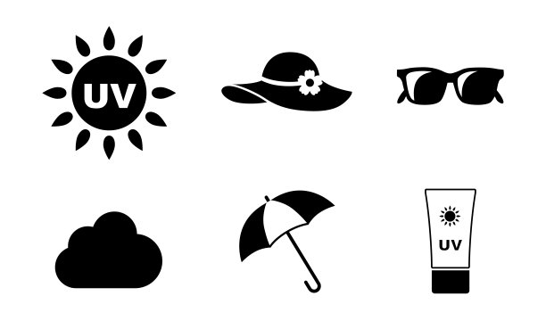 UV护理图标集图片下载