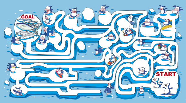 企鹅和鱼的迷宫图片下载