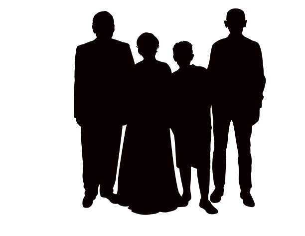 全家福，剪影向量图片下载