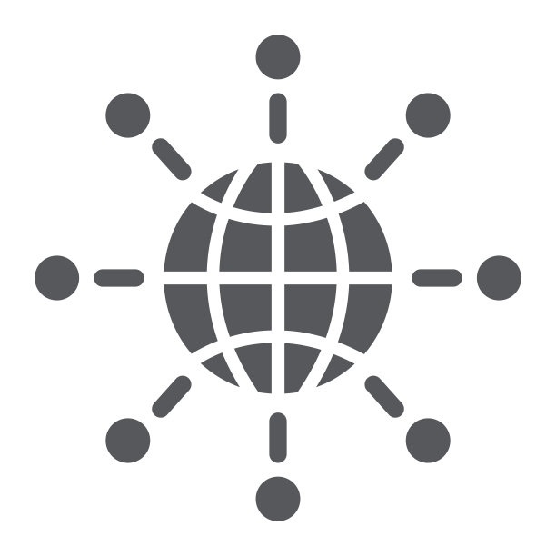 国际通信glyph图标，世界与连接，全球连接标志，矢量图形，白色背景上的实心图案图片下载