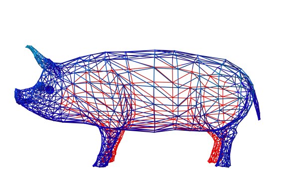 在白色上勾勒彩色动物的3d渲染图片下载
