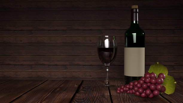 深色木材背景与红酒图片下载