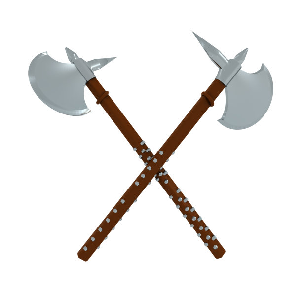 两个战斗轴的3D渲染图片下载