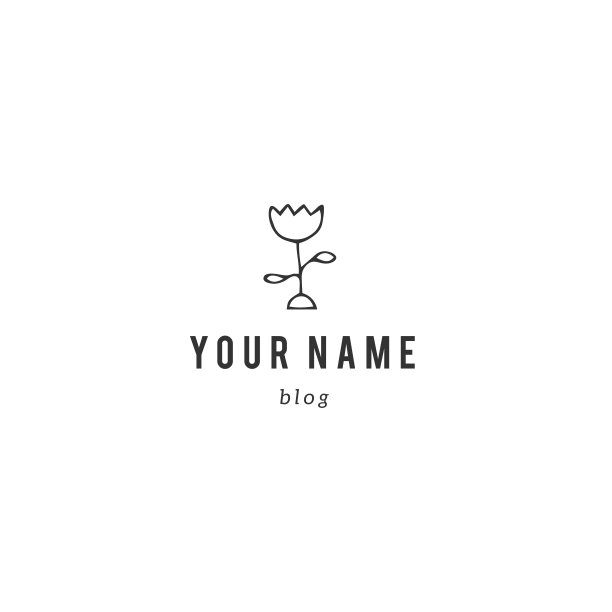 最小花园标签模板。手绘矢量图，一朵小花。图片下载