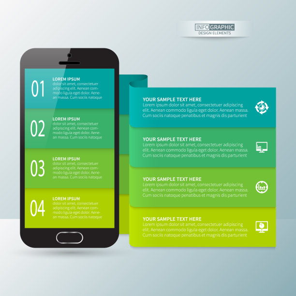 摘要三维纸张信息图。业务模板。矢量图图片下载