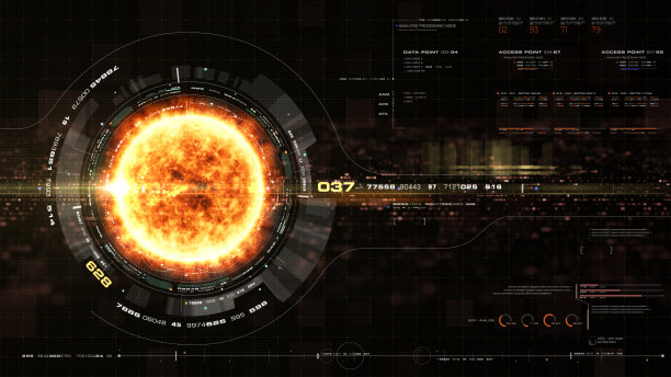 未来全息日冕粒子抬头显示图片下载