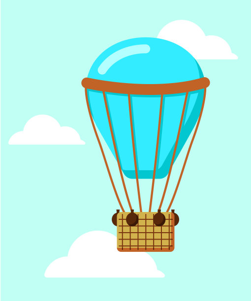 蓝色热气球图片下载