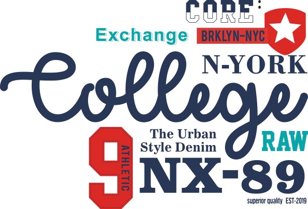 矢量排版校队集合图片下载