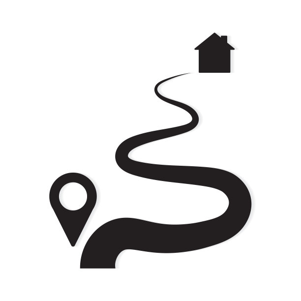 带针指针图标的回家路-矢量插图带针指针图标的回家路图片下载