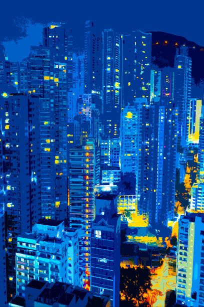 市中心的住宅建筑。香港图片下载