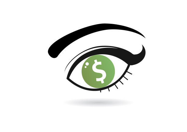 眼睛与美元图标图片下载