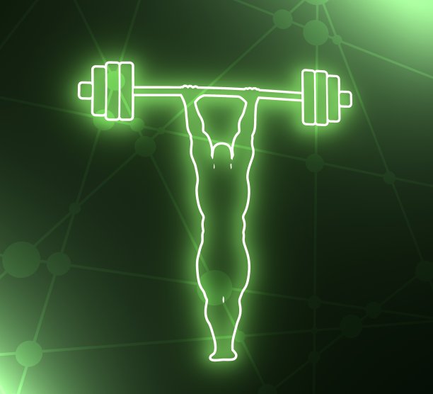 健美运动员剪影摆姿势图片下载